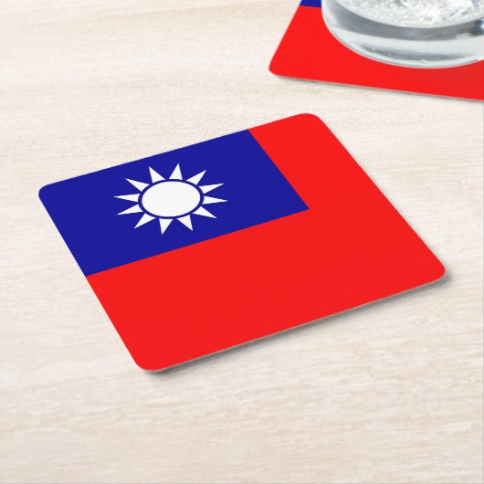 台湾国旗:台北中国中国の共和国 スクエアペーパーコースター (アングル)