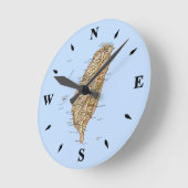 台湾地図の時計 ラウンド壁時計 (傾斜)