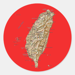 台湾地図ステッカー ラウンドシール