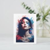 台湾抽象芸術ポートレートはがき – World of Women ポストカード (スタンド正面)