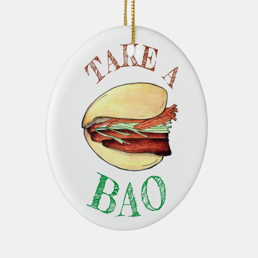 台湾料理を食べに中国の行く セラミックオーナメント (右)