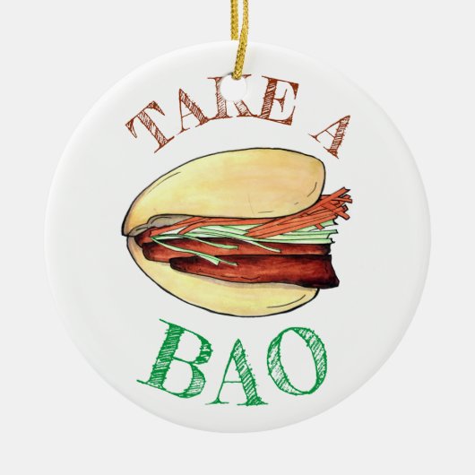 台湾料理を食べに中国の行く セラミックオーナメント (正面)