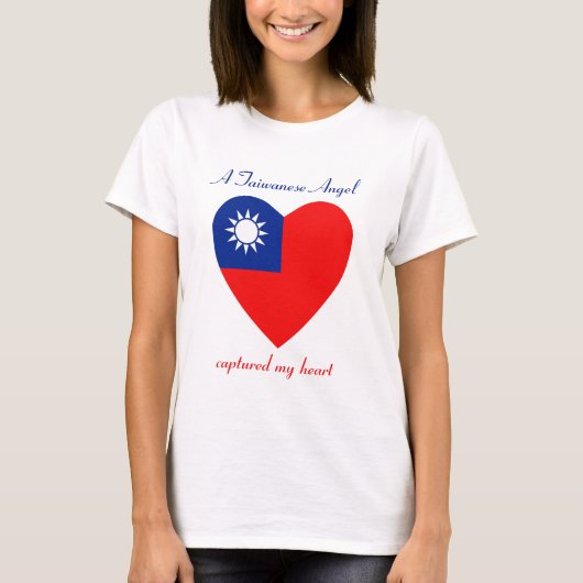 台湾旗ハートTシャツ Tシャツ (正面)