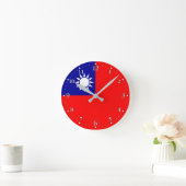 台湾旗 ラウンド壁時計 (ホーム)