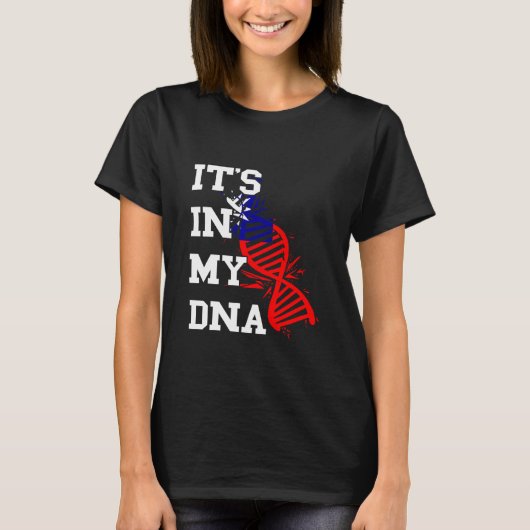 台湾旗 私のDNA分子に台湾の誇りが宿る Tシャツ (正面)