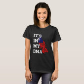 台湾旗 私のDNA分子に台湾の誇りが宿る Tシャツ (正面フル)