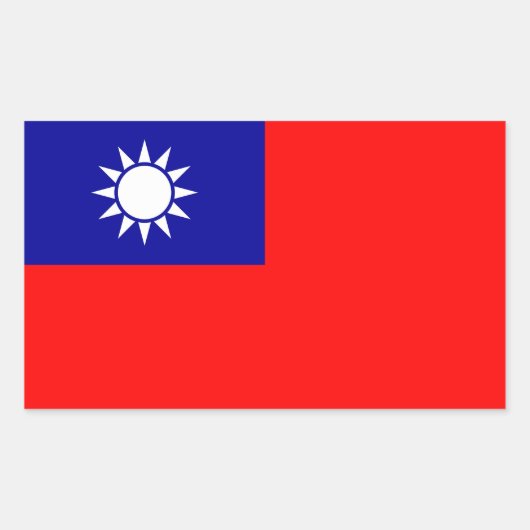 台湾旗 長方形シール (正面)