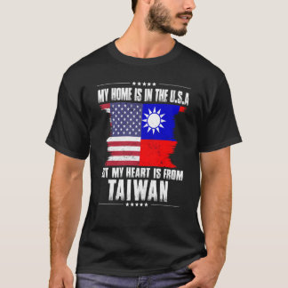 台湾系アメリカンパトリオット誇りを持った栽培ホームハート Tシャツ