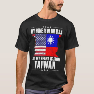 台湾系アメリカンパトリオット誇りを持った栽培ホームハート Tシャツ
