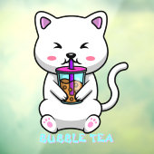 台湾風ミルクティーかわいい猫アニメーションお店 ウィンドウサイン (シート3)