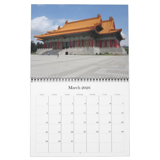 台湾2025 カレンダー (3月 2026)