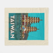 台湾 | ドラゴンアンドタイガーパゴダ フリースブランケット (正面(横))