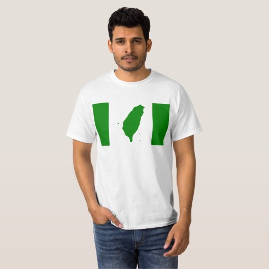 台湾-世界台灣人大會旗、也稱為台灣旗の。の旗 Tシャツ (正面フル)