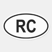台湾「RC」 楕円形シール (正面)