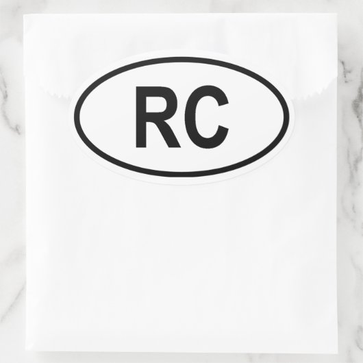 台湾「RC」 楕円形シール (バッグ)