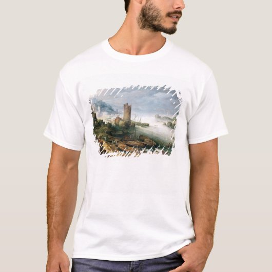 台無しにされたタワーとの川場面 Tシャツ (正面)