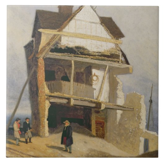 台無しにされた家、c.1807-10 (取付けられるmillboardの油 タイル (正面)