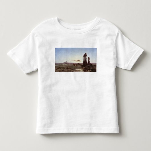 台無しにされた寺院によるベドウィンの野営 トドラーTシャツ (正面)