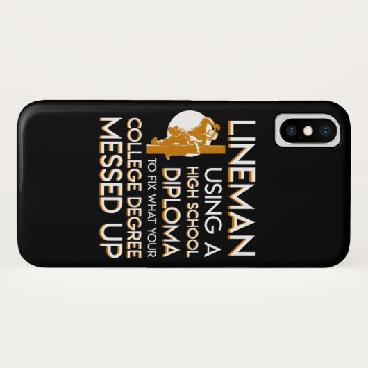 台無しにされる架線工夫の苦境の大学の学位 Case-Mate iPhoneケース (裏面(横))