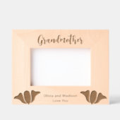 台詞のおばあちゃん孫の名前フラワー レーザー彫刻フレーム (正面)