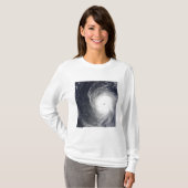 台風すごいメロールが太平洋上空を飛行 Tシャツ (正面フル)