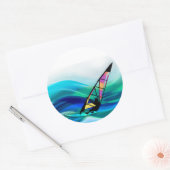 台風におけるテクニカラーのウインドサーファー ラウンドシール (封筒)