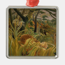 台風に見舞われたタイガー メタルオーナメント