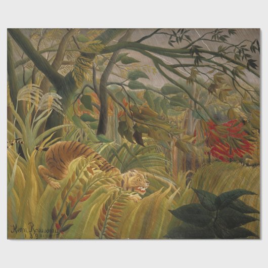 台風に見舞われたタイガー ラッピングペーパー (フラット)