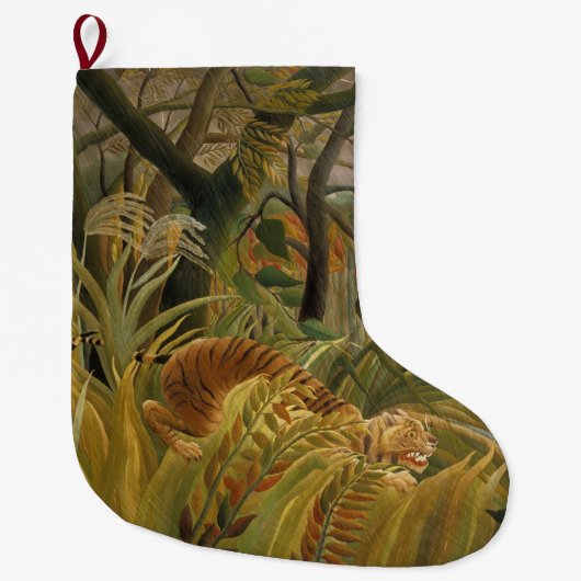 台風に見舞われたタイガー ラージクリスマスストッキング (正面)