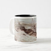 台風のミシシッピーの蒸気のフリゲート艦 ツートーンマグカップ (正面左)