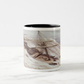 台風のミシシッピーの蒸気のフリゲート艦 ツートーンマグカップ (中央)