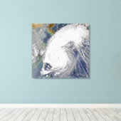 台風の衛星画像 キャンバスプリント (インサイチュ (ウッドフロア))