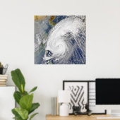 台風の衛星画像 ポスター (ホームオフィス)