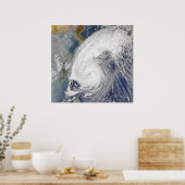 台風の衛星画像 ポスター (キッチン)