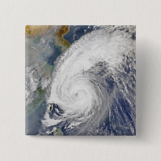 台風の衛星画像 缶バッジ (正面)