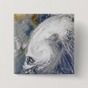 台風の衛星画像 缶バッジ