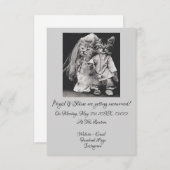 史上最もかわいい猫をテーマにした結婚式の招待状 出欠カード (正面/裏面)