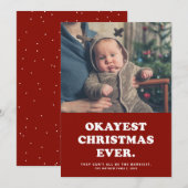 史上最もまあまあなクリスマス おかしな赤い1枚の写真 シーズンカード (正面/裏面)