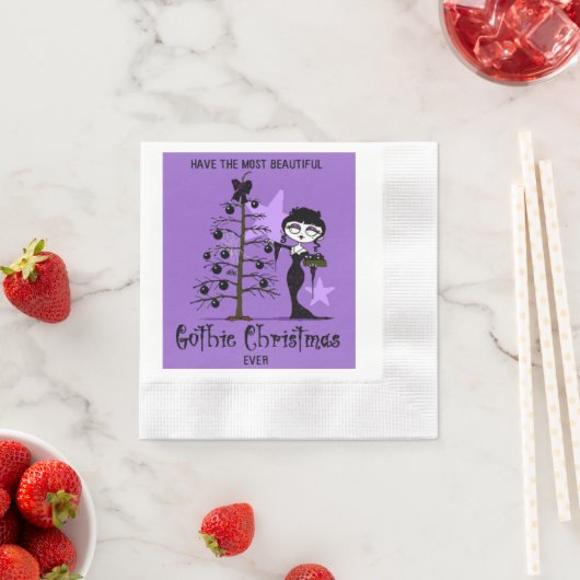 史上最も美しいゴシック様式のクリスマス 縁ありカクテルナプキン (インサイチュ)
