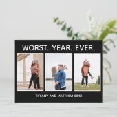 史上最悪のおもしろいクリスマス写真ダークユーモア シーズンカード (スタンド正面)