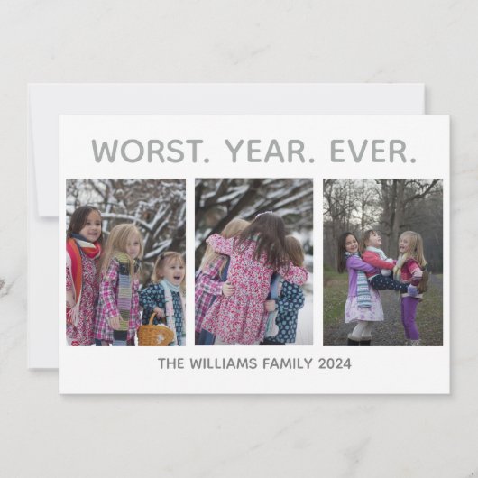 史上最悪のおもしろい皮肉なクリスマス写真 シーズンカード (正面)