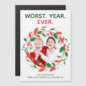 史上最悪のクリスマスのダークユーモア磁気カード (正面/裏面)