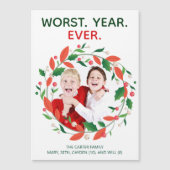 史上最悪のクリスマスのダークユーモア磁気カード (正面)