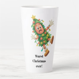 史上最悪のクリスマス!面白いサラミ カフェラテマグ
