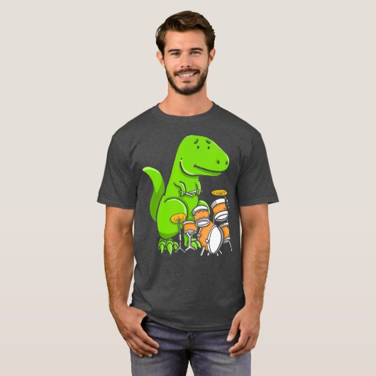史上最悪のドラマーおもしろいトエックス恐竜ドラム Tシャツ (正面フル)