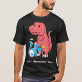 史上最悪のドラマーのおもしろい恐竜TRexドラム Tシャツ (正面)