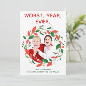 史上最悪の暗いおもしろいユーモアのクリスマス シーズンカード (スタンド正面)