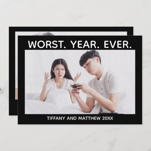 史上最悪の暗いユーモアのクリスマスフォトおもしろいー シーズンカード (正面/裏面)