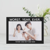 史上最悪の暗いユーモアのクリスマスフォトおもしろいー シーズンカード (スタンド正面)