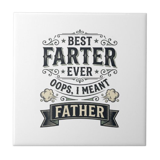 史上最高におならが好きなパパ Funny Father Tシャツデザイン_1 タイル (正面)